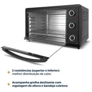 Forno Elétrico Britânia 44L Preto Dupla Resistência 1500W BFE44P 127V - Imagem 4
