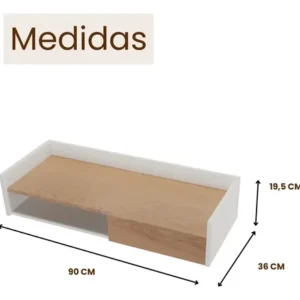 Escrivaninha Suspensa C/ Nicho Flutuante Madeira Mdp 90cm - Imagem 5