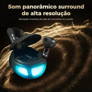 Fone De Ouvido Eletro Mex Sem Fio Série 44 Bluetooth 6.0 ,estojo Led Estilo Gamer, Som Potente + Até 7h De Bateria Earphone Pare, Funcionalidade De Tradução Por Ia, Jogos, Esportes, Fitness Branco - Imagem 9