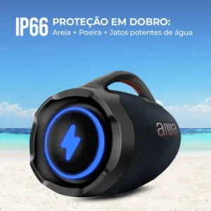 Caixa de Som Boombox Plus AIWA BBS-01-LBL 200W Bluetooth 30H IP66 USB RGB - Imagem 9