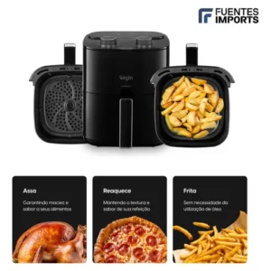 Fritadeira Air Fryer Elgin Facilita Fry 3,5l Potência 1400w Cor Preto - Imagem 6