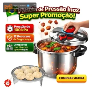 Panela De Pressão Em Aço Inoxidável Com Três Configurações6l - Imagem 1