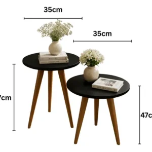 Duas Mesinhas De Canto Pé Palito Tripé Madeira Para Sala - Imagem 6