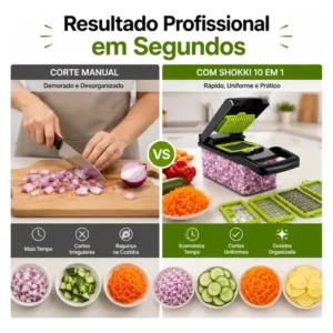 Cortador e Fatiador Mandoline SHOKKI Para Legumes e Frutas de 12 Peças - Imagem 3