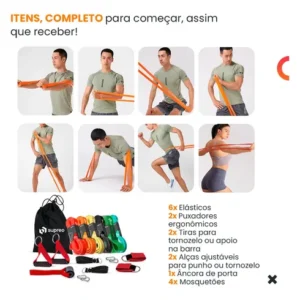 Kit 6 Super Band Elásticos Treino Exercício Em Casa Academia - Imagem 6