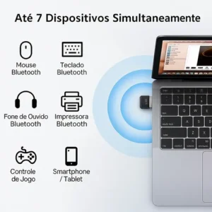 Adaptador Rec Bluetooth 5.4 P/ Computador Até 7 Dispositivos - Imagem 4