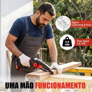 Mini Motosserra Elétrica Portátil 6 Polegadas 21v Duas Baterias Recarregável Serra De Poda Para Jardim E Árvores - Imagem 6