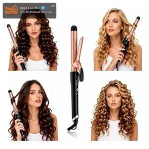 Modelador De Cachos Barril Babyliss Cerâmica Profissional Preto - Imagem 1