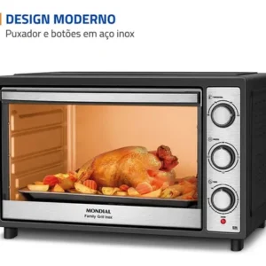 Forno Elétrico 52l Family Grill Inox Mondial 1800w Frn-52-bi - Imagem 7