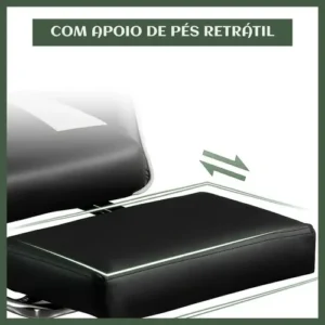 Cadeira De Escritório Gamer Nitro Ergonômica Estofado Couro Sintético Reclinável Altura Ajustável Apoio Para Pés Cor Branco Luvinco - Imagem 7