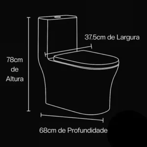 Vaso Sanitário Monobloco Extra Grande Privada Completo Caixa - Imagem 7