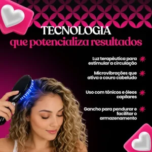 Escova Massageadora Terapêutica Capilar 4 Em 1 Led Cabelo - Imagem 6