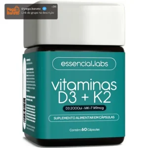 VITAMINA D3 + K2 Menaquinona-7 - Fórmula com Máxima Concentração e Biodisponibilidade - 60 Cápsulas - Imagem 1