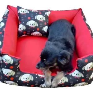 Caminha Para cachorro Pequeno e gato cama tamanho P 50x50 super macia e confortavel lavavel com ziper resistente Cor Azul Coroa - Imagem 4