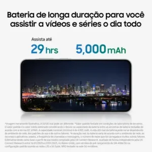 Smartphone Samsung Galaxy A36 5G 128GB 6GB RAM Câmera Tripla de até 50MP Selfie de 12MP IP67 Super AMOLED 6.7'' NFC Recursos AI Android e Segurança Snapdragon - Branco - Imagem 6