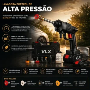 Lavadora Alta Pressão Portátil Recarregável Sem Fio Bivolt - Imagem 5