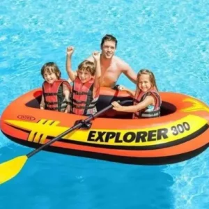 Bote Explorer 300 Intex + Bomba Manual E Remos Suporta 186kg - Imagem 5