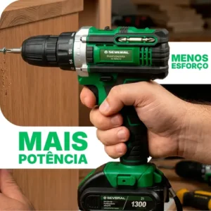 Parafusadeira Furadeira 21v 1300mah Com 2 Baterias Recarregável Sem Fio Maleta Completa Several Importados - Imagem 11