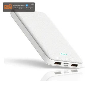 Carregador Portátil Inova de 10.000mAh Universal Rápido para Celular e Viagens Branco - Imagem 1