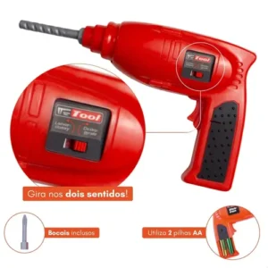 Super Kit Ferramenta Com Furadeira Brinquedo Infantil - Imagem 5