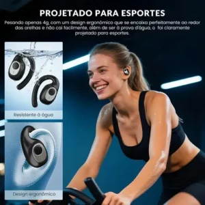 FORESTORY Fone de Ouvido Bluetooth 5.4 OWS TWS Sem Fio X5 Open Ear Esportivo com Gancho Display LED HD Microfone Grave Potente para Academia Corrida Compatível iPhone Samsung Xiaomi Motorola Android - Imagem 12