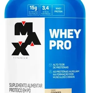 Suplemento Em Pó Whey Pro Max Titanium 1kg Sabor Cookies Cookies - Imagem 1