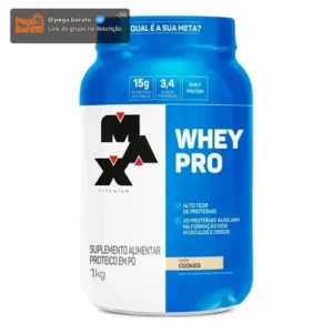 Suplemento Em Pó Whey Pro Max Titanium 1kg Sabor Cookies Cookies - Imagem 1