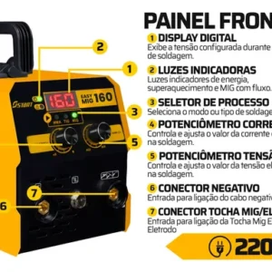 Kit Máquina De Solda Multiprocesso Mig 160a 3 Em 1 Tig Lift - Imagem 3