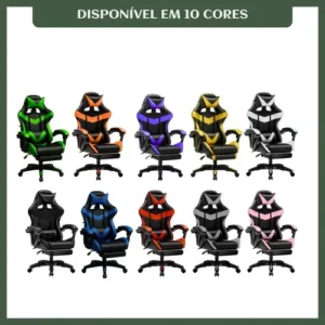Cadeira De Escritório Gamer Nitro Ergonômica Estofado Couro Sintético Reclinável Altura Ajustável Apoio Para Pés Cor Branco Luvinco - Imagem 3