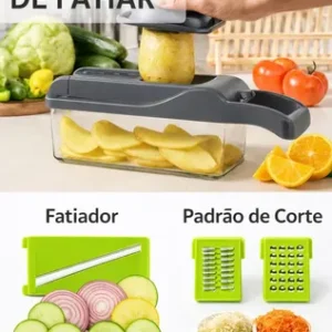 Cortador Fatiador Ralador De Legumes Frutas Triturador Manual 16 Peças Sólar - Imagem 9