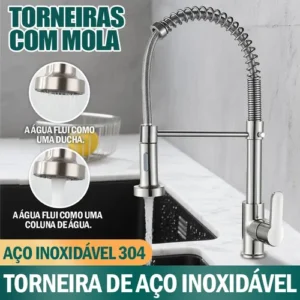 Torneira Cozinha Gourmet Bancada Flexível Monocomando Pia - Imagem 3