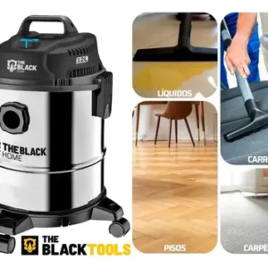 Aspirador De Pó E Água Inox Turbo 12 Litros 1200w Com Soprador E Bico Extratora Multiuso Tbac120 The Black Tools - Imagem 4