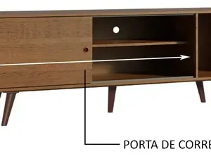 Rack Madesa Dubai Para Tv Até 65 Polegadas Com Pés Rustic - Imagem 7