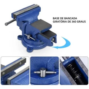 Morsa Torno De Bancada N°5 Profissional Com Mordente Fixo - Imagem 8