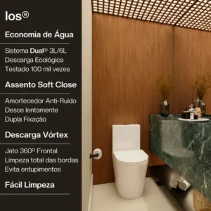 Vaso Sanitário Monobloco Extra Grande Privada Completo Caixa - Imagem 2