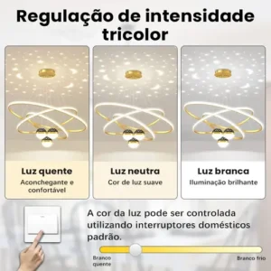Pendente Luminárias Led Teto Modernas, Lustre Para Sala 60w - Imagem 4