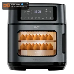 Fritadeira Elétrica Wap Air Fryer Oven Digital Black Inox 12 Litros com Revestimento Antiaderente - Imagem 1