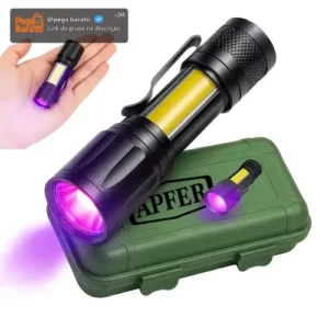 Lanterna Uv Led Luz Negra Roxa Ultravioleta Detecta Escorpião Nota Falsa Dinheiro Inseto Seca Unha Resina Máscara Bateria Recarregável Usb Portátil Potente Mini - APFER - Imagem 1