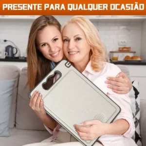 Tabua De Corte Para Cozinha Dupla Face Corte Inox E Palha - Imagem 11