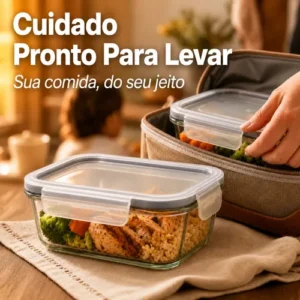 Pote Vidro Hermético Retangular Tampa 450ml Kit 5 Peças - Imagem 7