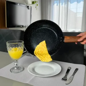 Frigideira Cerâmica 24cm Grande Premium Antiaderente Fogão Cooktop Indução Elétrico Gás Panela Frita Sem Óleo Não Gruda - Imagem 7