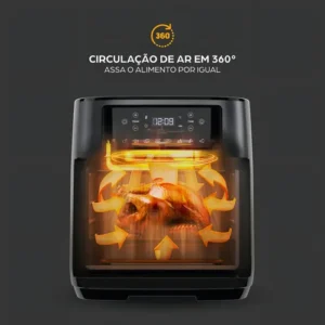 Fritadeira Elétrica Wap Air Fryer Oven Digital Black Inox 12 Litros com Revestimento Antiaderente - Imagem 4