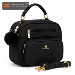 Bolsa Bag Feminina Média Baú Elegante Alça Ombro E Tiracolo - Imagem 1