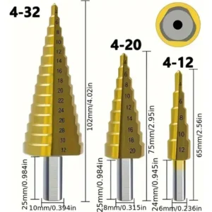 Broca Escalonada Cone De 4 A 32mm De Aço Rapido Espiral - Imagem 5