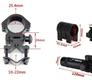 Mira Laser Vermelho Carabina Airsoft Com 3 Suportes - Imagem 3