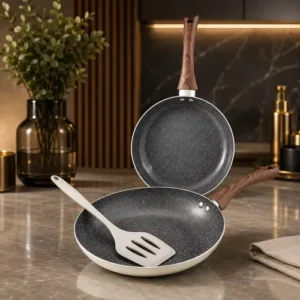 Kit 3pcs Frigideiras Indução Cerâmica Bicolor + Espátula - Imagem 4