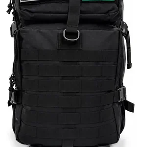 Mochila Tática Militar 50l Bagear Masculina Reforçada Impermeável Ideal Para Trabalho Viagem Camping Caça Pesca Com 2 Patch Bandeira Brasil Eua Cor Preta - Imagem 10