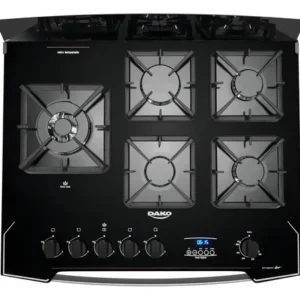 Fogão 5 Bocas Dako Diplomata Glass Style com Frente Espelhada Mesa de Vidro e Grill com Timer e Tripla Chama Bivolt - Imagem 5