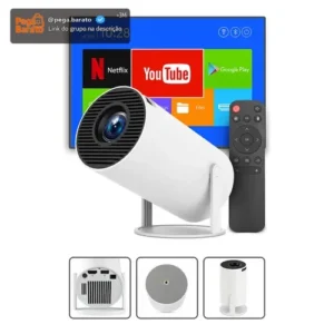 Mini Projetor Davely HY300 4K Android com Wi-Fi e Bluetooth - Imagem 1