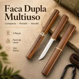 Faca Dupla Multiuso Com Bainha Afiada Pesca Camping Trilha - Imagem 10